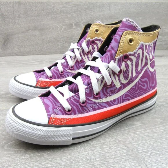 Converse x Wonka CTAS HI Women's Size 8 Pixel Purple White Sneakers NEW - Picture 4 of 14